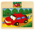 Dřevěné hračky puzzle z 12ks auto